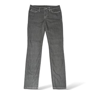 Womans Grey Mid Rise Denim Jeans with White Stitching Around Hem by Prana 4/27